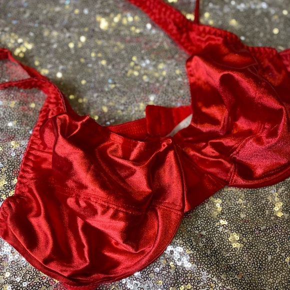 ❤️vintage shiny red bra❤️ - Picture 3 of 11